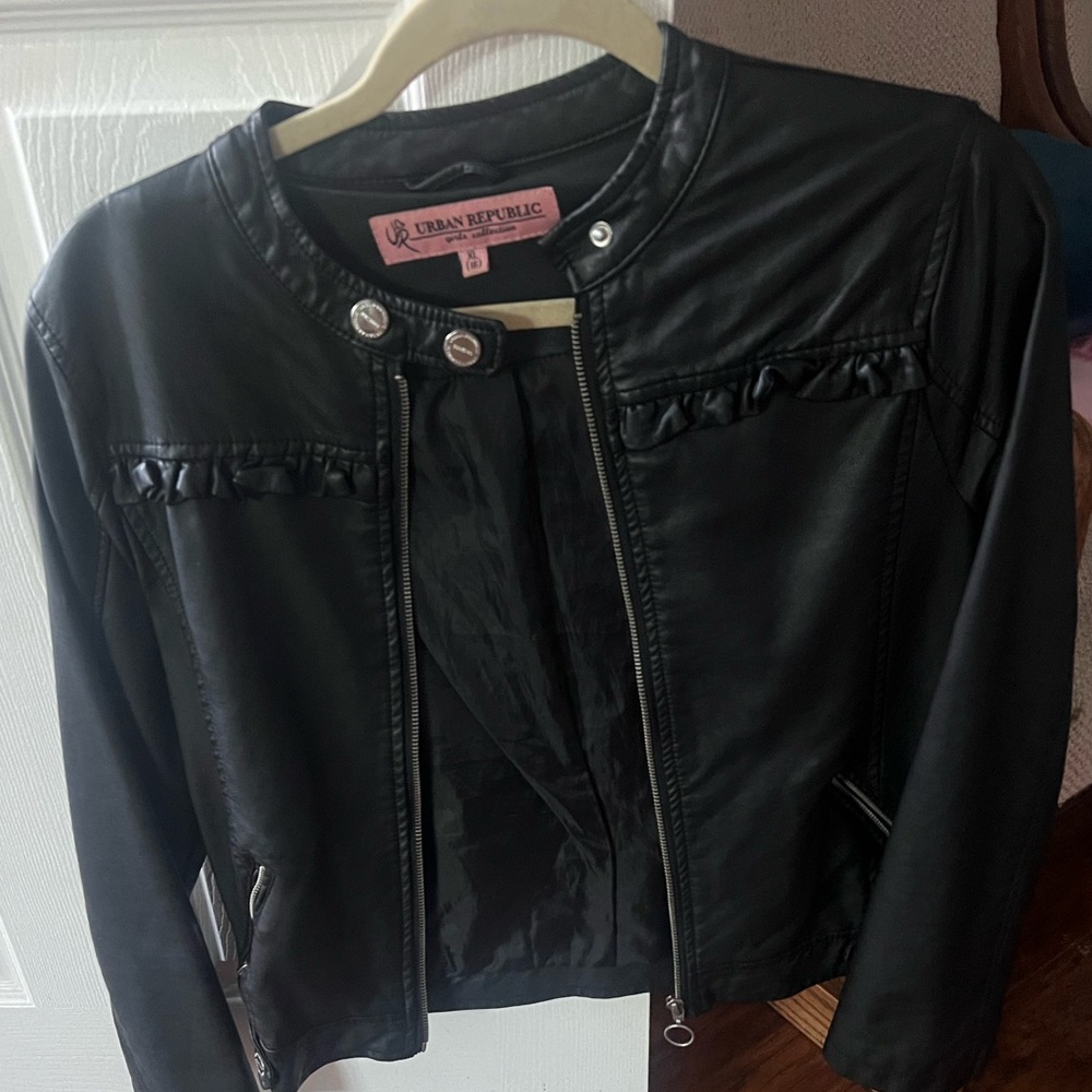 Urban Republic leather ruffled jacket